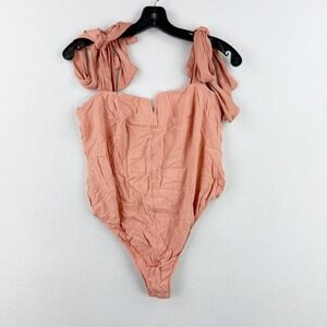 FREE PEOPLE INTIMATELY Lola Bodysuit Top Size MEDIUM Womens Pink‎